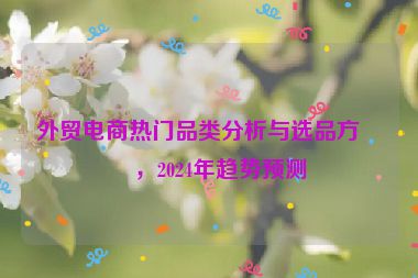 外貿(mào)電商熱門品類分析與選品方向，2024年趨勢預(yù)測