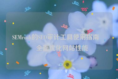 SEMrush的SEO審計工具使用指南，全面優(yōu)化網站性能