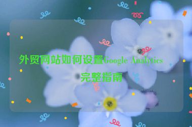 外貿(mào)網(wǎng)站如何設(shè)置Google Analytics，完整指南