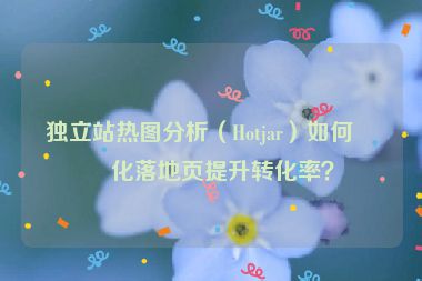 獨(dú)立站熱圖分析（Hotjar）如何優(yōu)化落地頁(yè)提升轉(zhuǎn)化率？