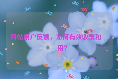 網(wǎng)站用戶反饋，如何有效收集和利用？