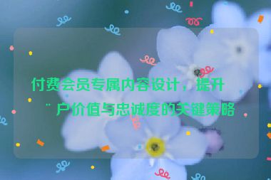 付費(fèi)會員專屬內(nèi)容設(shè)計(jì)，提升用戶價值與忠誠度的關(guān)鍵策略
