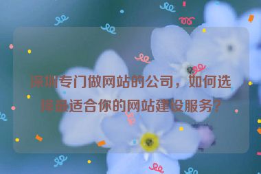 深圳專(zhuān)門(mén)做網(wǎng)站的公司，如何選擇最適合你的網(wǎng)站建設(shè)服務(wù)？