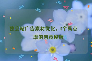 獨(dú)立站廣告素材優(yōu)化，5個(gè)高點(diǎn)擊率的創(chuàng)意模板