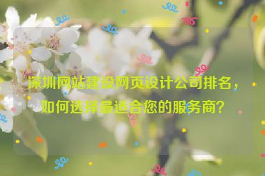深圳網(wǎng)站建設(shè)網(wǎng)頁(yè)設(shè)計(jì)公司排名，如何選擇最適合您的服務(wù)商？