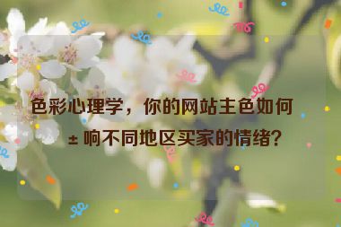 色彩心理學(xué)，你的網(wǎng)站主色如何影響不同地區(qū)買家的情緒？