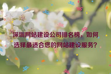 深圳網(wǎng)站建設(shè)公司排名榜，如何選擇最適合您的網(wǎng)站建設(shè)服務(wù)？