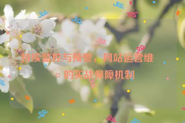 持續(xù)監(jiān)控與預(yù)警，網(wǎng)站運(yùn)營維護(hù)的實(shí)戰(zhàn)保障機(jī)制