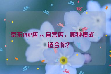 京東POP店 vs 自營店，哪種模式更適合你？