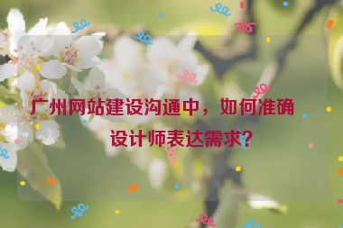廣州網(wǎng)站建設溝通中，如何準確向設計師表達需求？