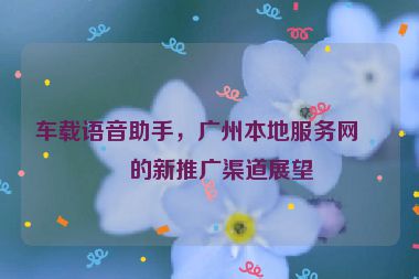 車載語音助手，廣州本地服務(wù)網(wǎng)站的新推廣渠道展望