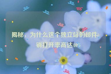 揭秘，為什么這個獨立站的郵件營銷打開率高達40%