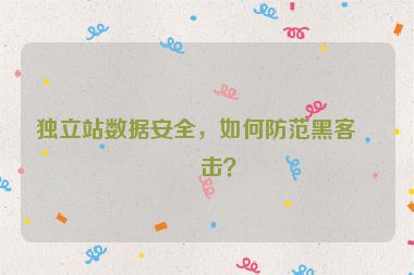 獨立站數(shù)據(jù)安全，如何防范黑客攻擊？