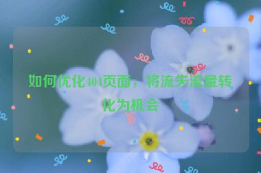 如何優(yōu)化404頁面，將流失流量轉(zhuǎn)化為機會