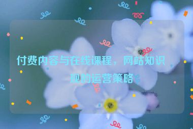 付費(fèi)內(nèi)容與在線課程，網(wǎng)站知識(shí)變現(xiàn)的運(yùn)營(yíng)策略