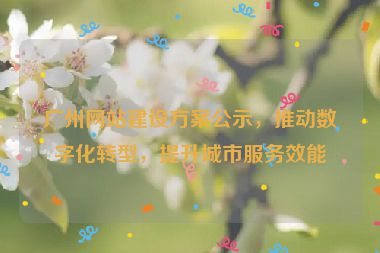 廣州網(wǎng)站建設(shè)方案公示，推動數(shù)字化轉(zhuǎn)型，提升城市服務(wù)效能