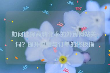 如何選擇高轉(zhuǎn)化率的外貿(mào)網(wǎng)站關(guān)鍵詞？提升流量與訂單的終極指南