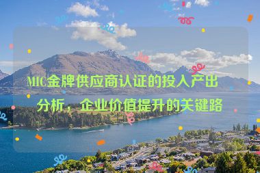 MIC金牌供應商認證的投入產(chǎn)出比分析，企業(yè)價值提升的關(guān)鍵路徑