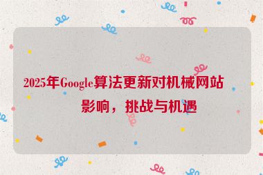 2025年Google算法更新對機(jī)械網(wǎng)站的影響，挑戰(zhàn)與機(jī)遇