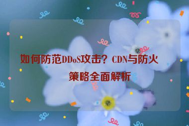 如何防范DDoS攻擊？CDN與防火墻策略全面解析