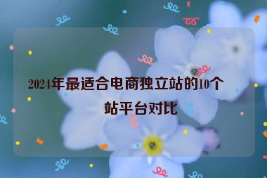 2024年最適合電商獨立站的10個建站平臺對比