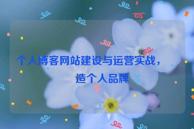 個(gè)人博客網(wǎng)站建設(shè)與運(yùn)營(yíng)實(shí)戰(zhàn)，打造個(gè)人品牌