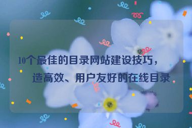 10個最佳的目錄網(wǎng)站建設技巧，打造高效、用戶友好的在線目錄