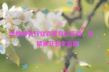 本地服務(wù)行業(yè)百度競(jìng)價(jià)實(shí)戰(zhàn)，區(qū)域精準(zhǔn)獲客全流程