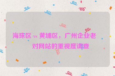 海珠區(qū) vs 黃埔區(qū)，廣州企業(yè)老板對網(wǎng)站的重視度調(diào)查