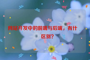 網(wǎng)站開(kāi)發(fā)中的前端與后端，有什么區(qū)別？
