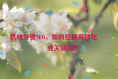 機械外貿(mào)SEO，如何挖掘高轉(zhuǎn)化工業(yè)關(guān)鍵詞？