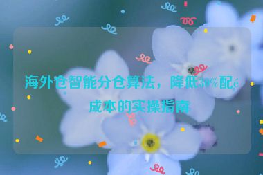 海外倉智能分倉算法，降低30%配送成本的實操指南