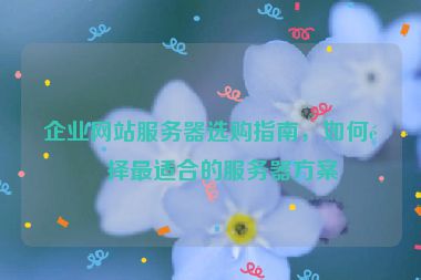 企業(yè)網(wǎng)站服務(wù)器選購(gòu)指南，如何選擇最適合的服務(wù)器方案