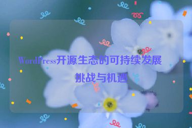 WordPress開源生態(tài)的可持續(xù)發(fā)展，挑戰(zhàn)與機(jī)遇