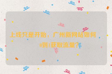 上線只是開始，廣州新網(wǎng)站如何從0到1獲取流量？