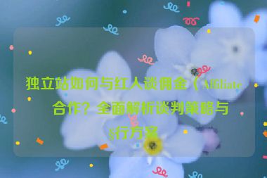 獨立站如何與紅人談傭金（Affiliate）合作？全面解析談判策略與執(zhí)行方案