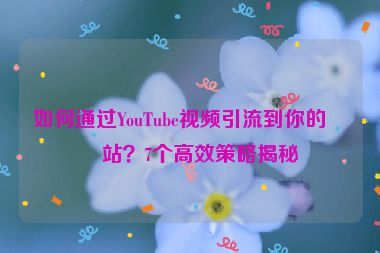 如何通過YouTube視頻引流到你的網(wǎng)站？7個高效策略揭秘
