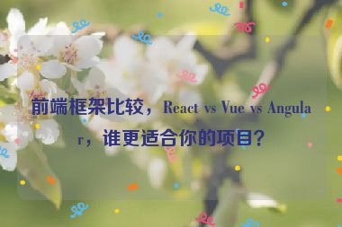 前端框架比較，React vs Vue vs Angular，誰更適合你的項目？
