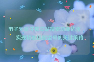 電子元器件獨立站搜索功能優(yōu)化，實現(xiàn)精準(zhǔn)匹配型號的關(guān)鍵策略