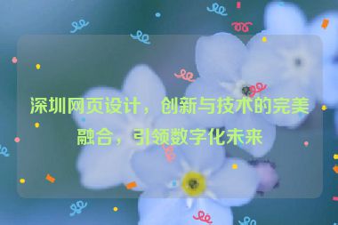 深圳網(wǎng)頁(yè)設(shè)計(jì)，創(chuàng)新與技術(shù)的完美融合，引領(lǐng)數(shù)字化未來(lái)