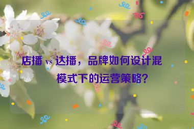 店播 vs 達播，品牌如何設(shè)計混合模式下的運營策略？