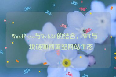WordPress與Web3.0的結(jié)合，NFT與區(qū)塊鏈如何重塑網(wǎng)站生態(tài)