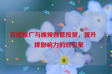 百度推廣與視頻創(chuàng)意投放，提升品牌影響力的雙引擎