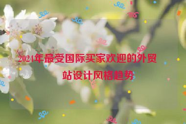 2024年最受國際買家歡迎的外貿(mào)網(wǎng)站設計風格趨勢
