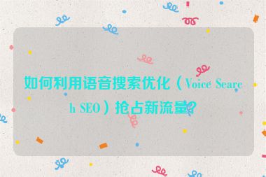 如何利用語音搜索優(yōu)化（Voice Search SEO）搶占新流量？