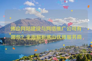 佛山網(wǎng)站建設(shè)與網(wǎng)絡(luò)推廣公司有哪些？全面解析佛山優(yōu)質(zhì)服務(wù)商