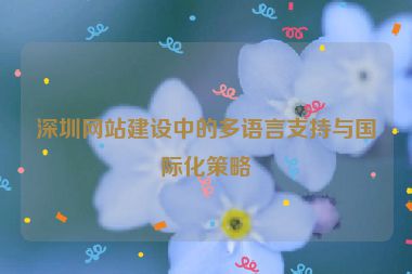 深圳網(wǎng)站建設中的多語言支持與國際化策略