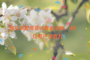 獨(dú)立站首屏設(shè)計(jì)黃金法則，3秒抓住用戶注意力