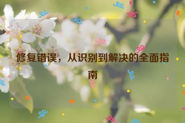 修復(fù)錯誤，從識別到解決的全面指南