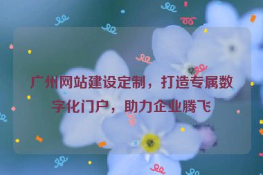 廣州網(wǎng)站建設(shè)定制，打造專屬數(shù)字化門戶，助力企業(yè)騰飛
